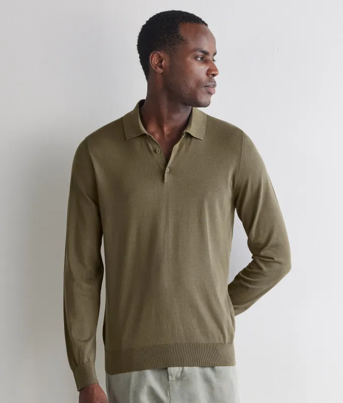 Polo a manica lunga in cotone