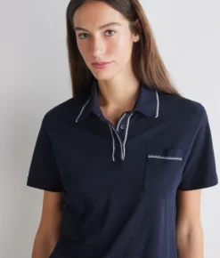 Polo piquet in cotone e seta