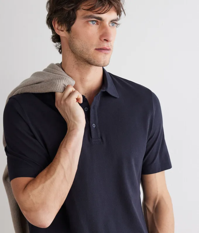 Polo piquet in cotone seta