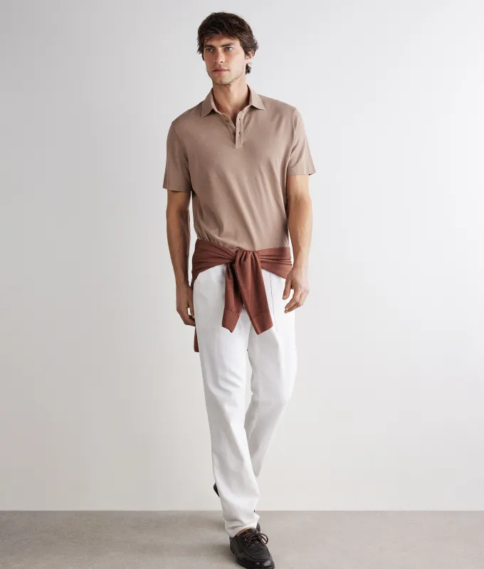 Polo piquet in cotone seta