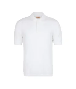 Polo punto mosso in cotone e lino