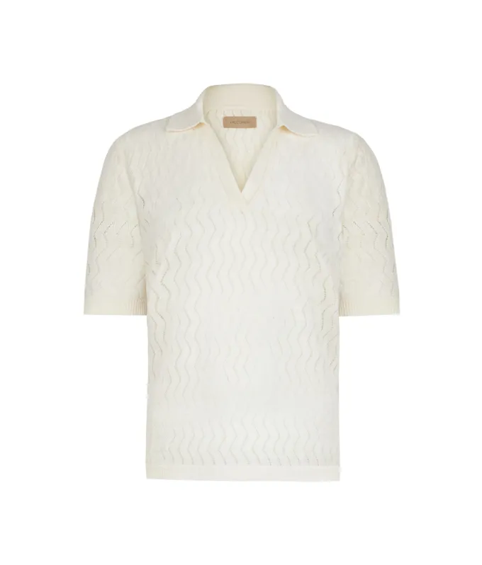 Polo punto onda in lino cotone