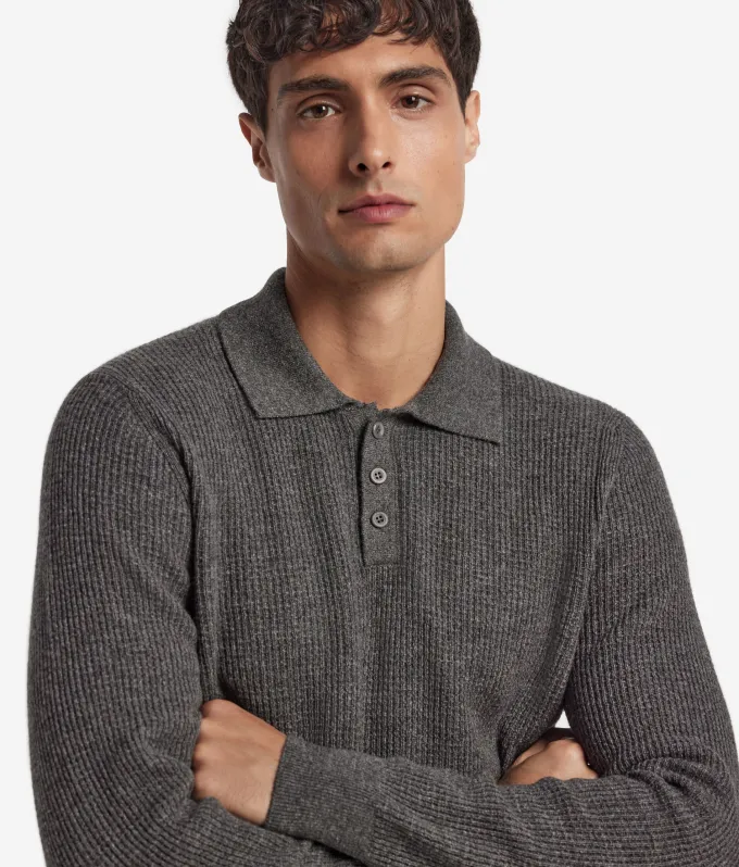 Polo punto waffle in Cashmere Ultrasoft
