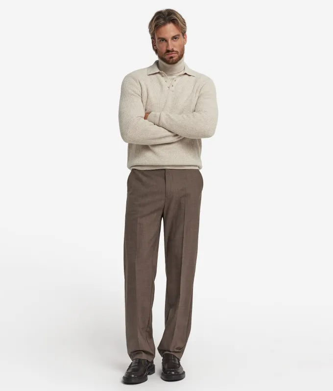 Polo punto waffle in Cashmere Ultrasoft