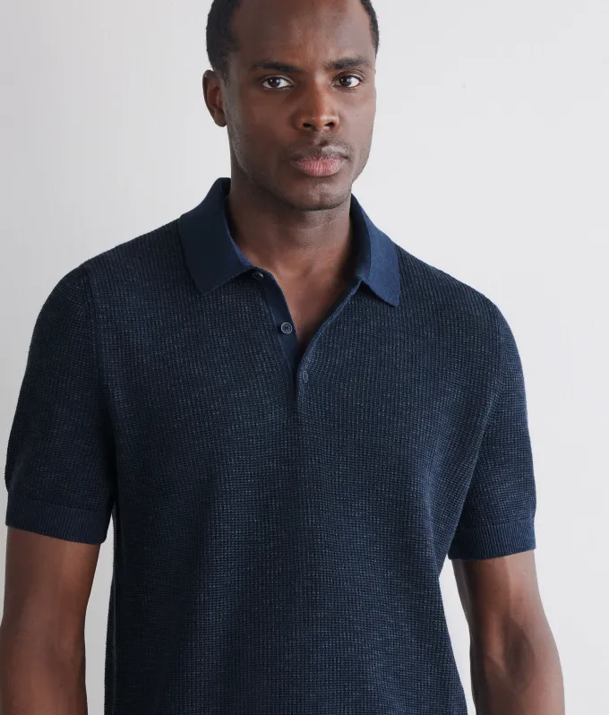 Polo punto waffle in cotone