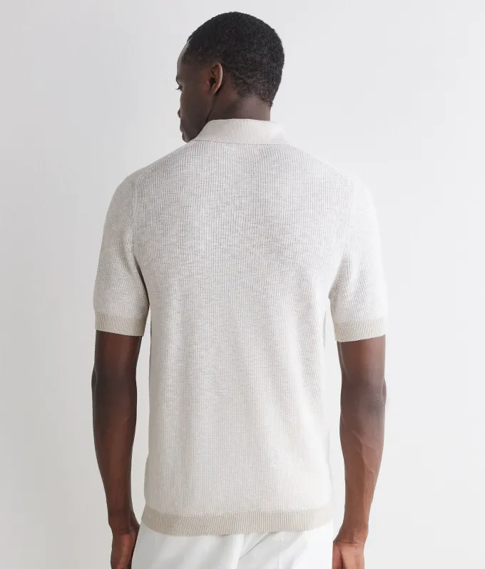 Polo punto waffle in cotone