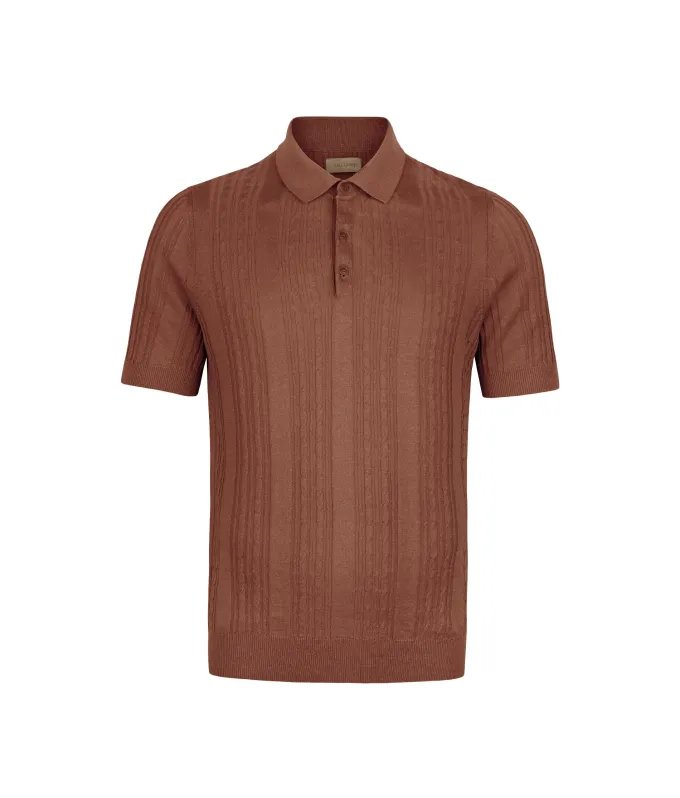 Polo trecce coste in lino e cotone