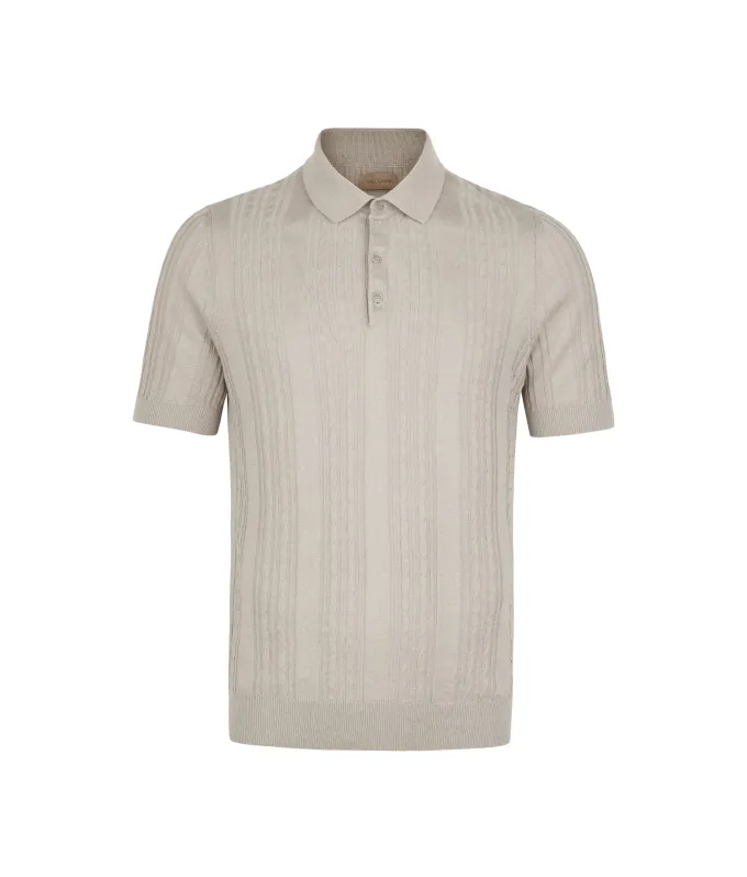 Polo trecce coste in lino e cotone