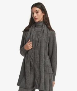 Sciarpa con trecce e strass in Cashmere Ultrasoft