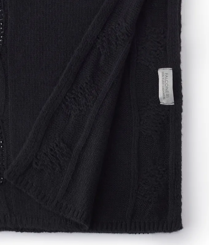 Sciarpa con trecce e strass in Cashmere Ultrasoft