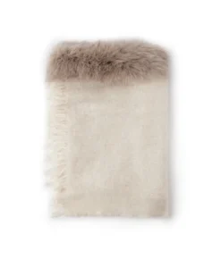 Sciarpa in cashmere con pelliccia