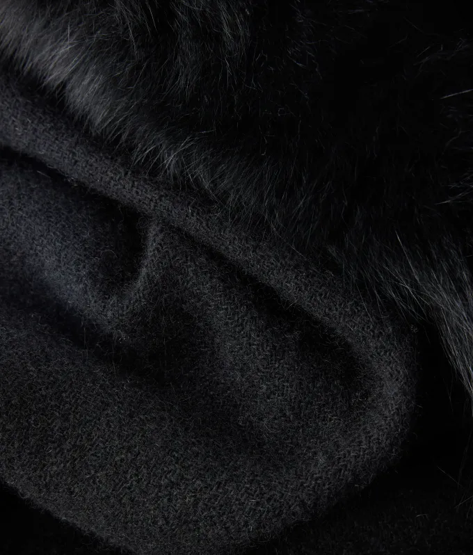 Sciarpa in cashmere con pelliccia