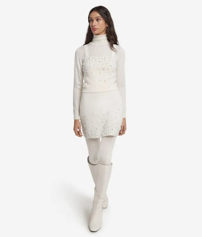 Top con perle in Cashmere Ultrasoft