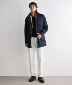 Trench tecnico in cotone e cashmere