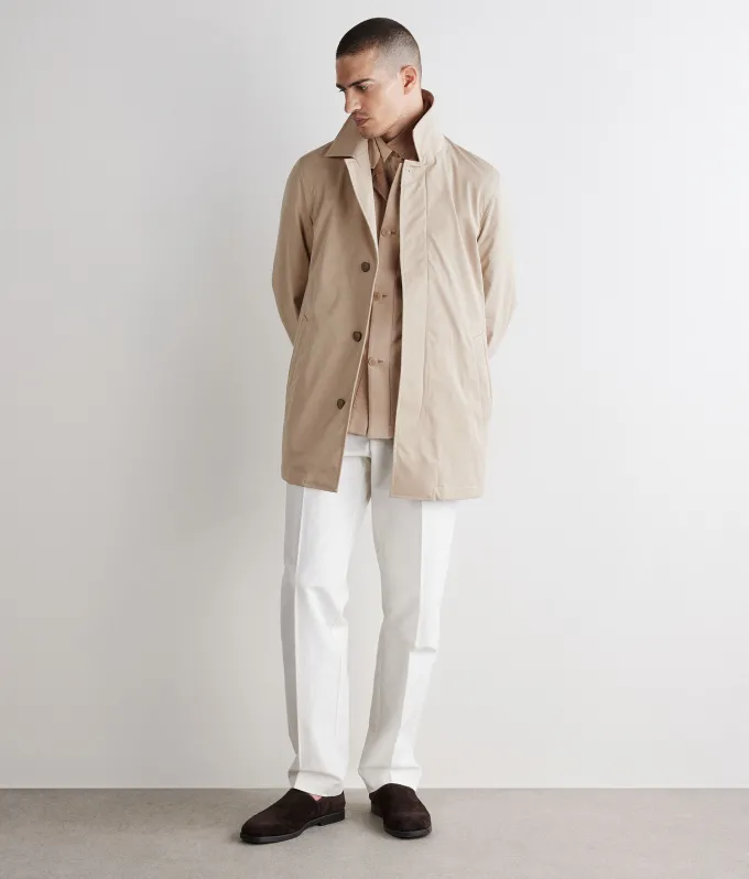 Trench tecnico in cotone e cashmere