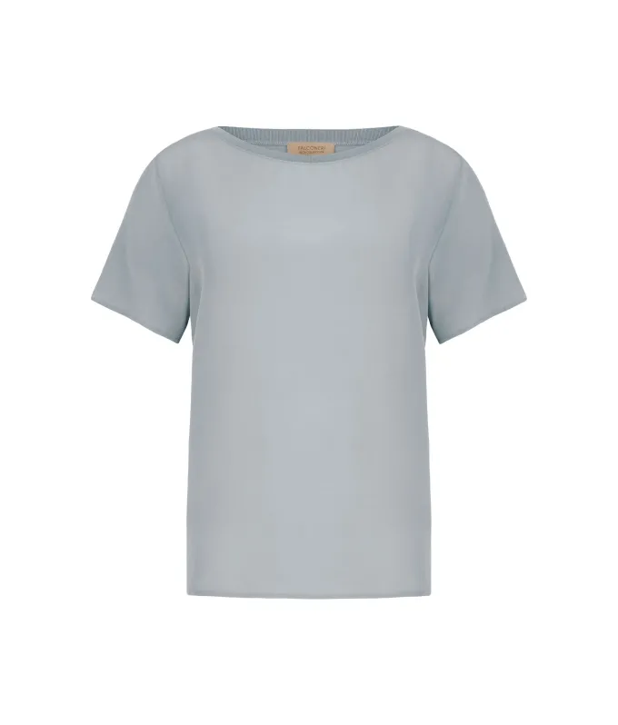 T-shirt barchetta in seta e modal