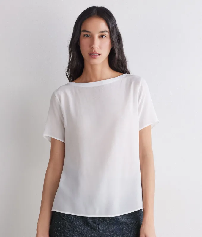 T-shirt barchetta in seta e modal