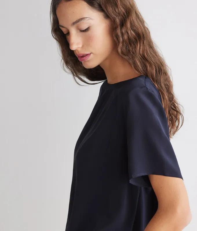 T-shirt barchetta in seta e modal