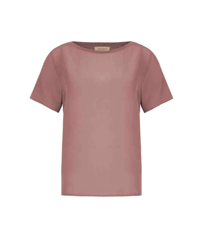 T-shirt barchetta in seta e modal