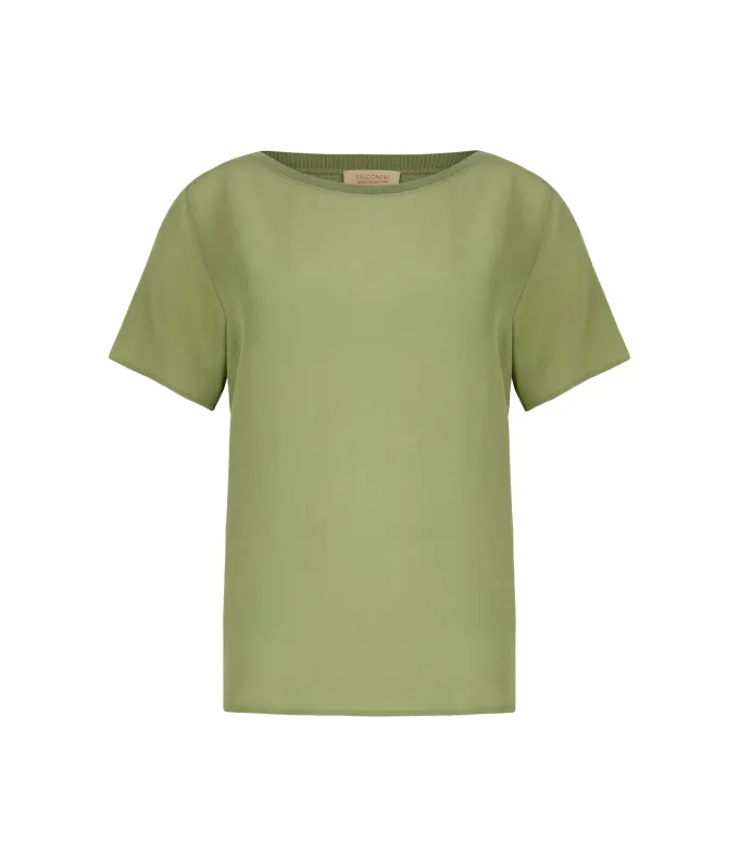 T-shirt barchetta in seta e modal