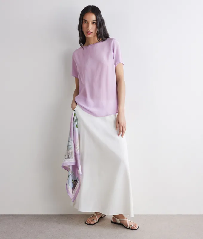 T-shirt barchetta in seta e modal