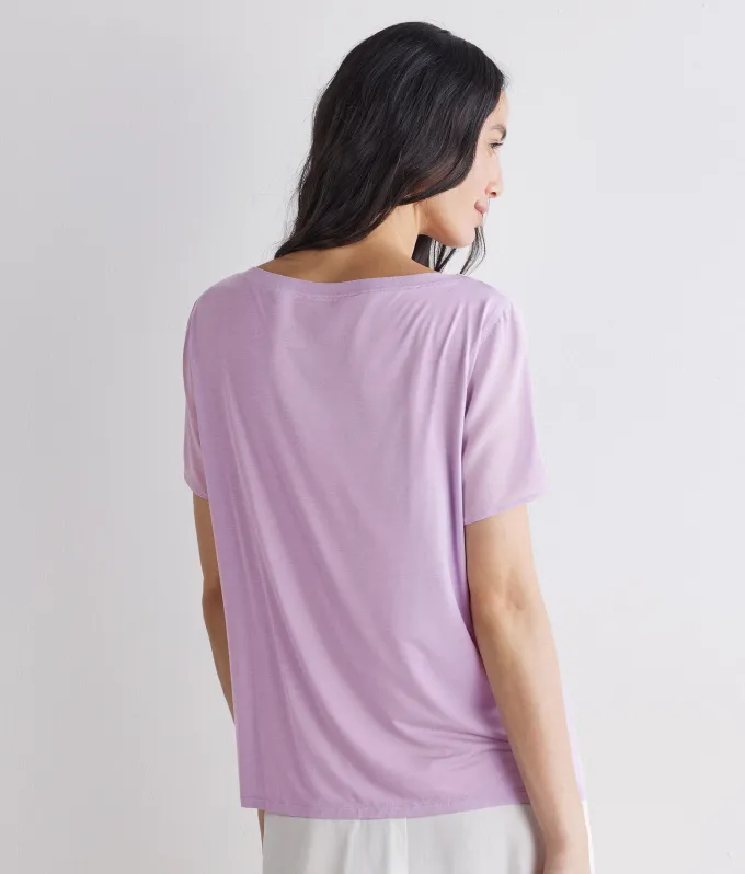 T-shirt barchetta in seta e modal