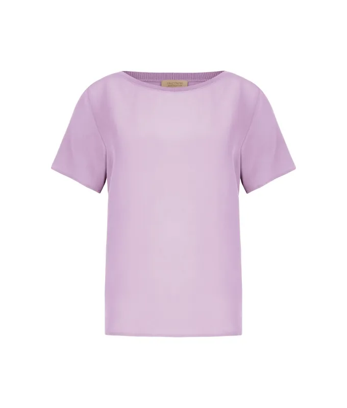 T-shirt barchetta in seta e modal