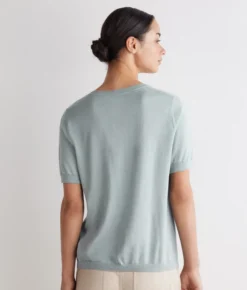 T-Shirt con scollo a V in cotone fresh