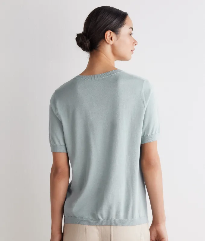 T-Shirt con scollo a V in cotone fresh