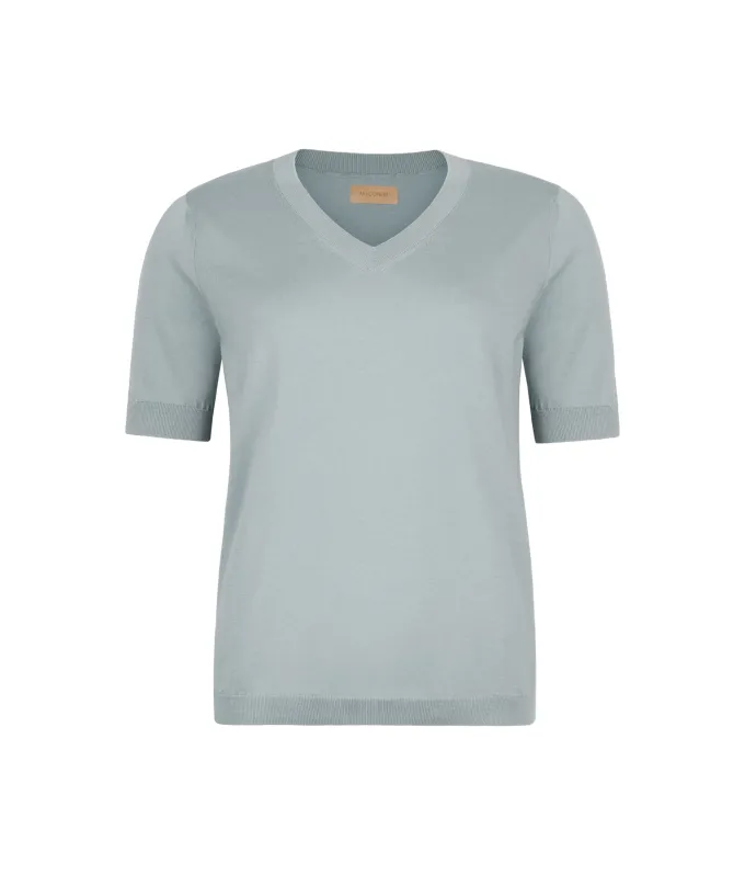 T-Shirt con scollo a V in cotone fresh