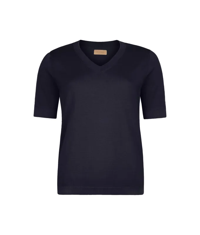 T-Shirt con scollo a V in cotone fresh