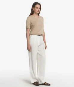 T-Shirt con scollo a V in cotone fresh