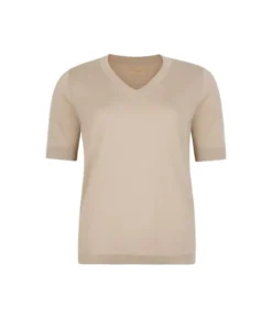 T-Shirt con scollo a V in cotone fresh