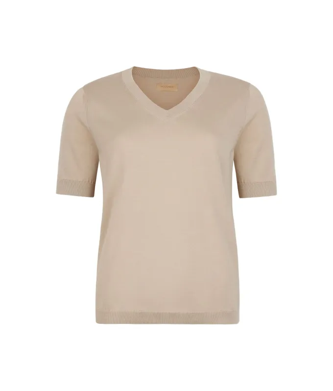T-Shirt con scollo a V in cotone fresh