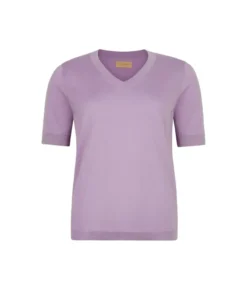 T-Shirt con scollo a V in cotone fresh