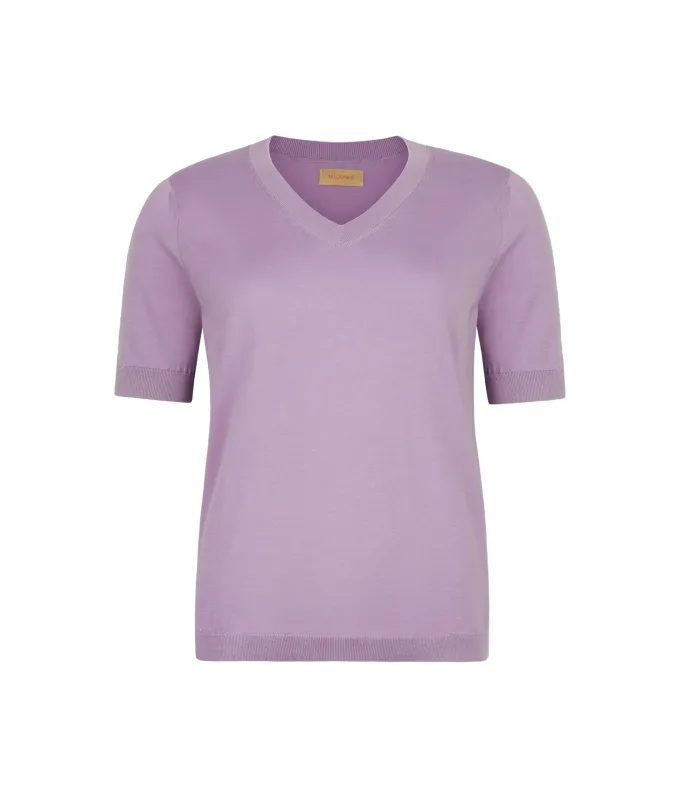 T-Shirt con scollo a V in cotone fresh