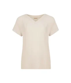 T-Shirt con scollo a V in seta e modal