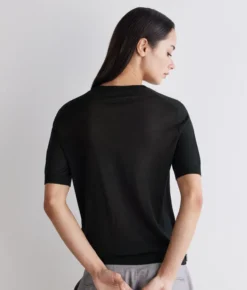 T-shirt girocollo in seta