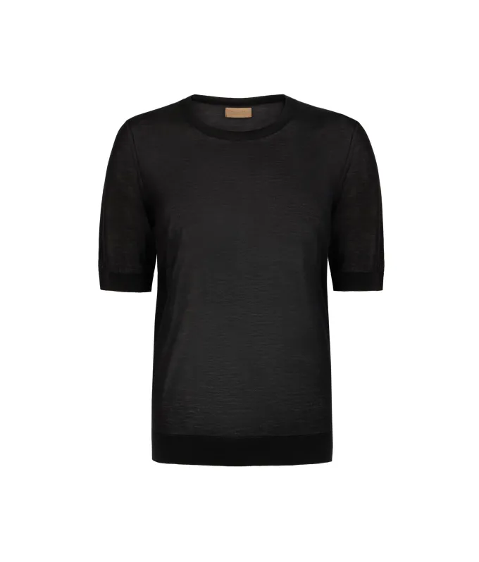 T-shirt girocollo in seta