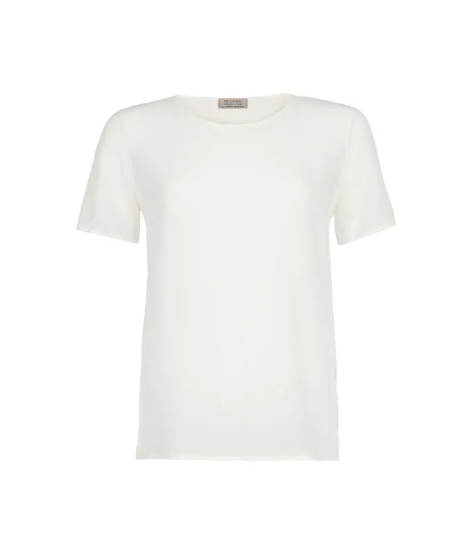 T-Shirt girocollo in seta e modal
