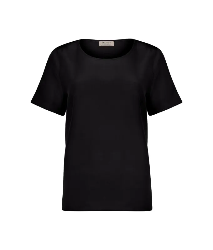 T-Shirt girocollo in seta e modal
