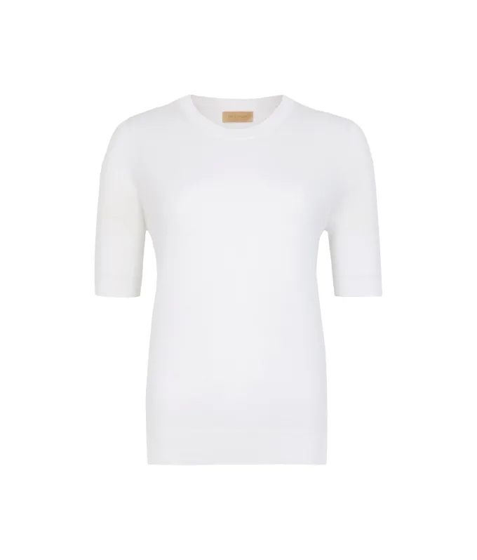 T-shirt girocollo lino e cotone