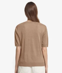 T-shirt girocollo lino e cotone