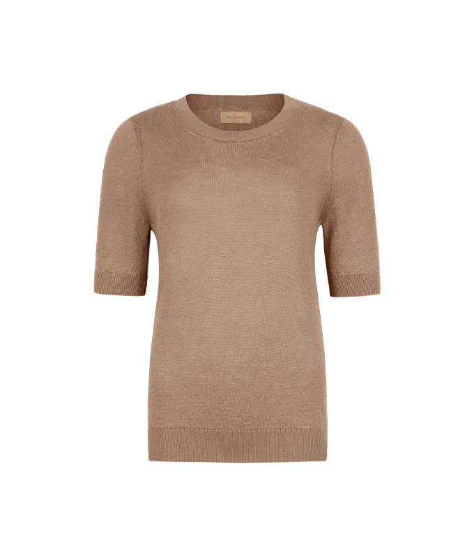 T-shirt girocollo lino e cotone