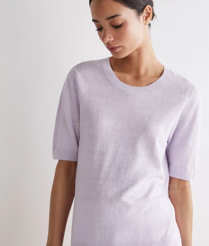 T-shirt girocollo lino e cotone