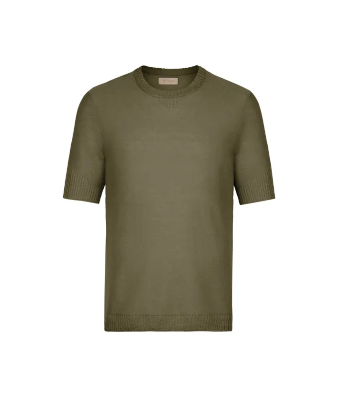 T-shirt motivo coste in lino e cotone