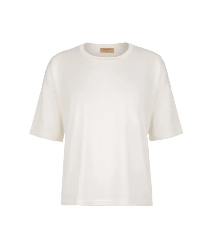 T-shirt over in Cashmere Silkfine