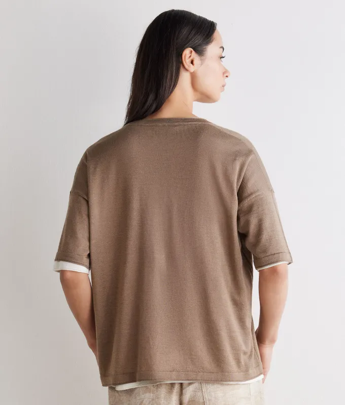 T-shirt over in Cashmere Silkfine