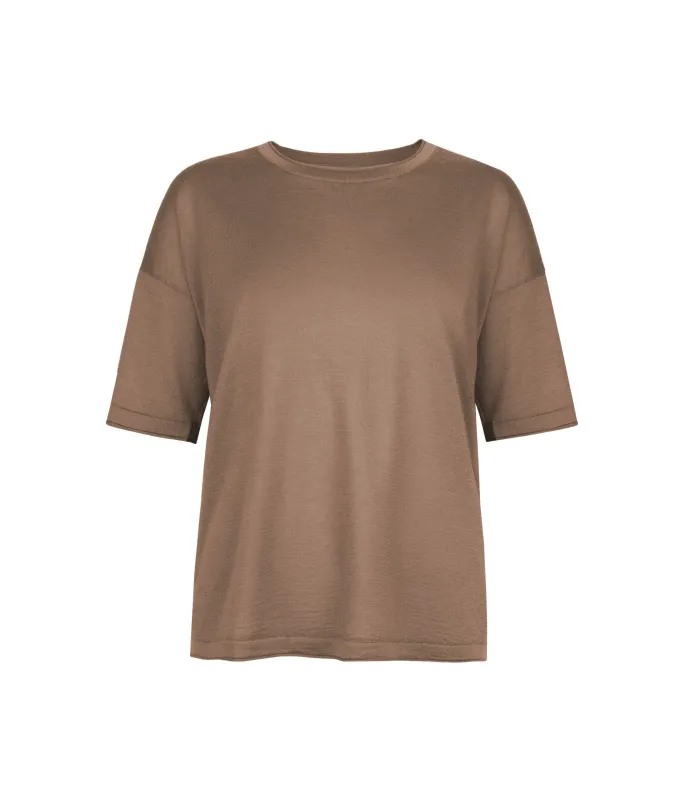 T-shirt over in Cashmere Silkfine