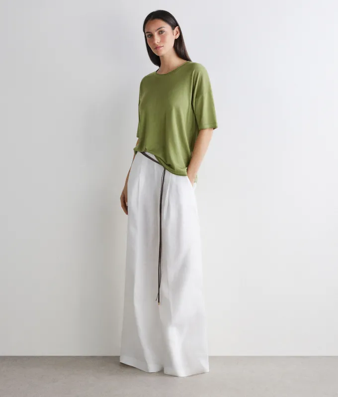T-shirt over in Cashmere Silkfine
